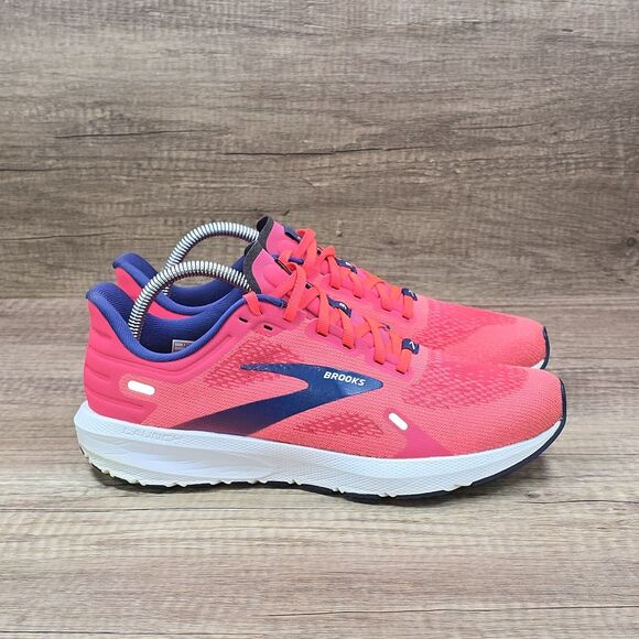 Brooks Launch 9 Wome'n Size 9.5 B Pink Fuchsia Blue Running Shoes (1203731B604) - Picture 1 of 9